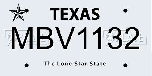 MBV1132 Texas License Plate