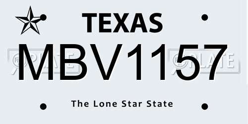 MBV1157 Texas License Plate