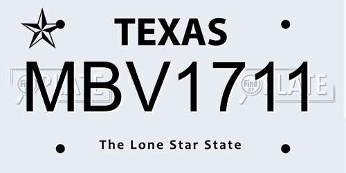 MBV1711 Texas License Plate
