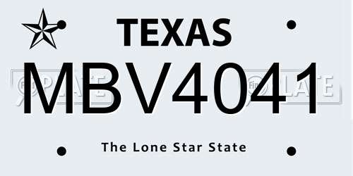 MBV4041 Texas License Plate