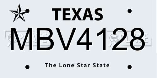 MBV4128 Texas License Plate