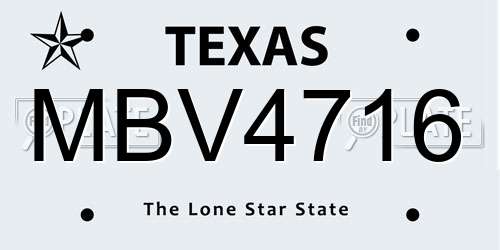MBV4716 Texas License Plate