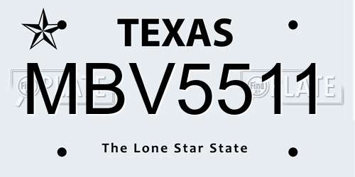 MBV5511 Texas License Plate