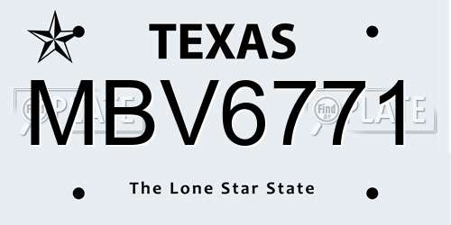 MBV6771 Texas License Plate