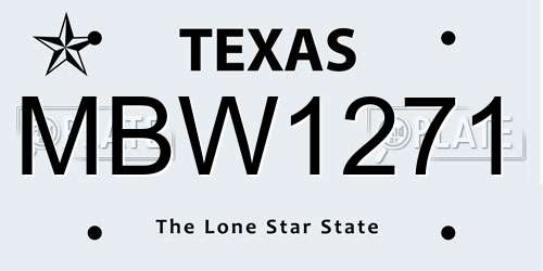 MBW1271 Texas License Plate