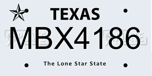 MBX4186 Texas License Plate