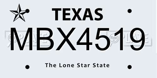 MBX4519 Texas License Plate