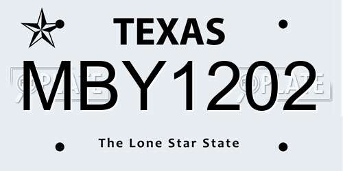 MBY1202 Texas License Plate