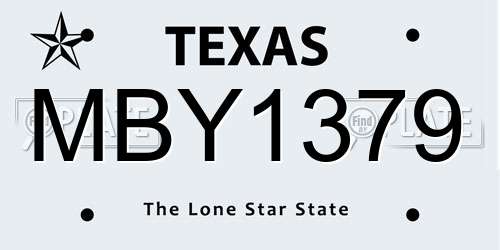 MBY1379 Texas License Plate