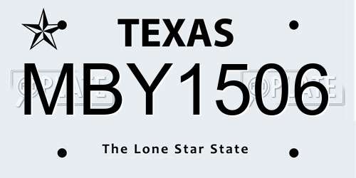 MBY1506 Texas License Plate