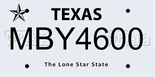 MBY4600 Texas License Plate