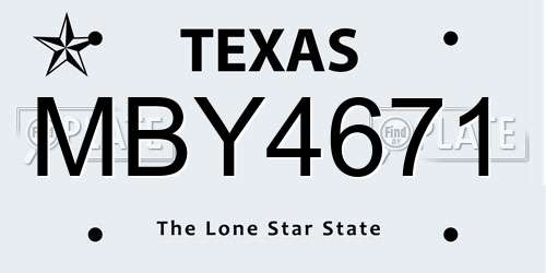 MBY4671 Texas License Plate