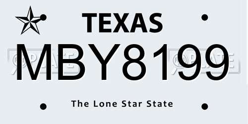 MBY8199 Texas License Plate