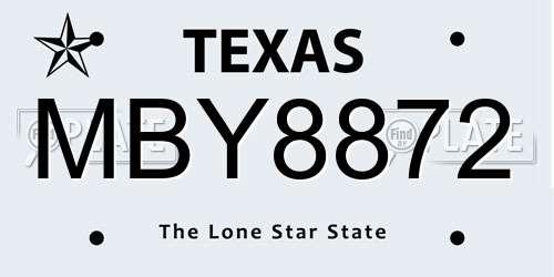 MBY8872 Texas License Plate