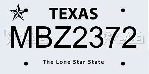 MBZ2372 Texas License Plate