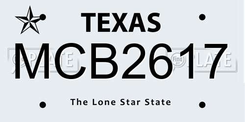 MCB2617 Texas License Plate