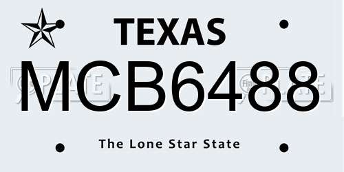 MCB6488 Texas License Plate