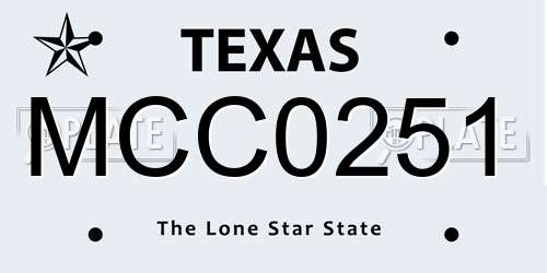 MCC0251 Texas License Plate