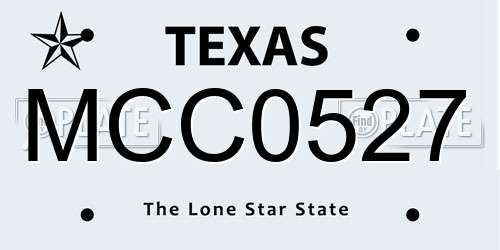 MCC0527 Texas License Plate