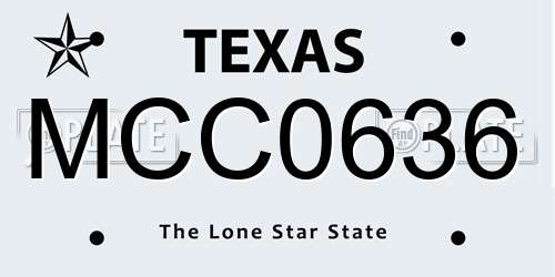 MCC0636 Texas License Plate
