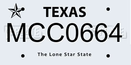 MCC0664 Texas License Plate