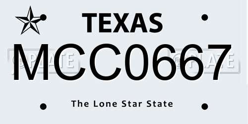 MCC0667 Texas License Plate