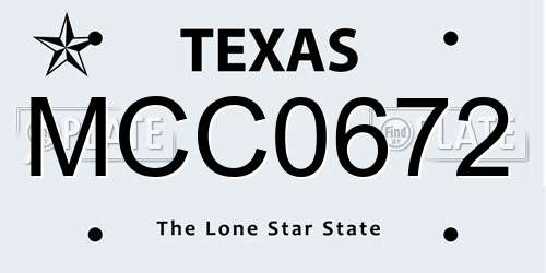 MCC0672 Texas License Plate