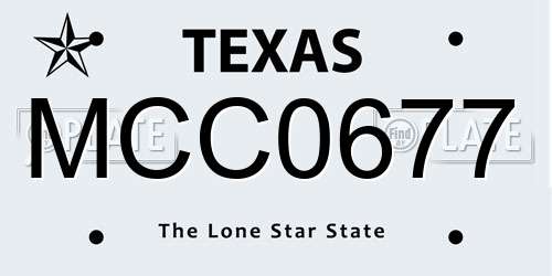 MCC0677 Texas License Plate