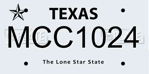 MCC1024 Texas License Plate