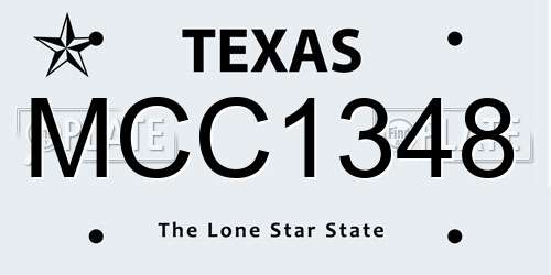 MCC1348 Texas License Plate