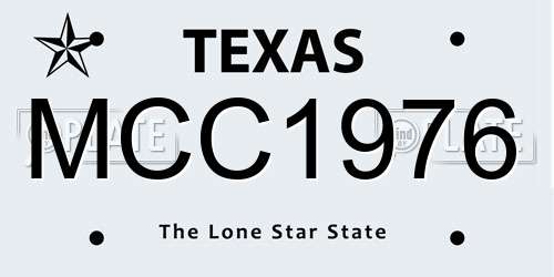 MCC1976 Texas License Plate