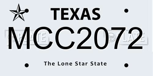 MCC2072 Texas License Plate
