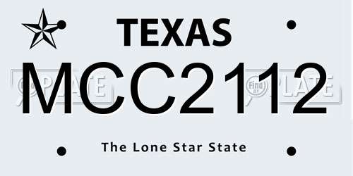 MCC2112 Texas License Plate