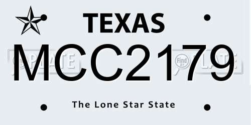MCC2179 Texas License Plate