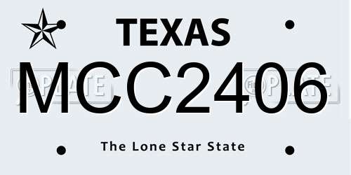 MCC2406 Texas License Plate
