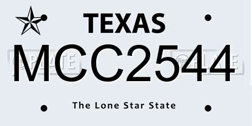 MCC2544 Texas License Plate