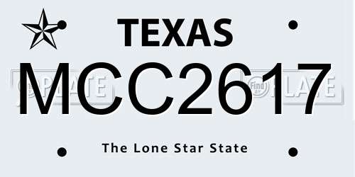 MCC2617 Texas License Plate
