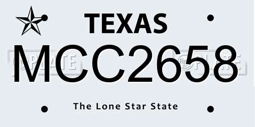 MCC2658 Texas License Plate