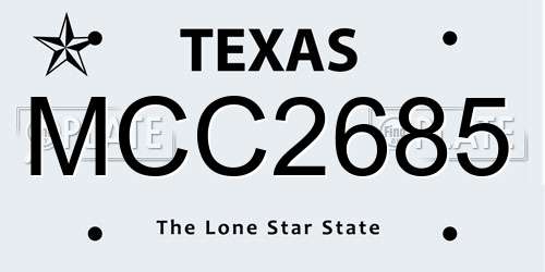 MCC2685 Texas License Plate