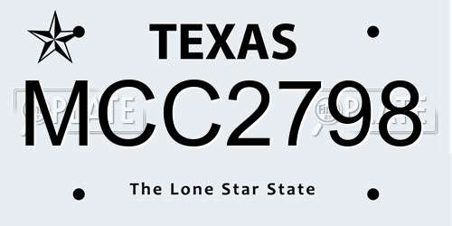 MCC2798 Texas License Plate