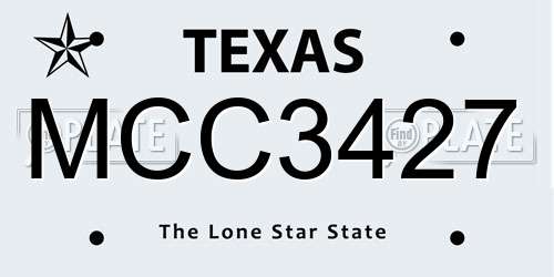 MCC3427 Texas License Plate