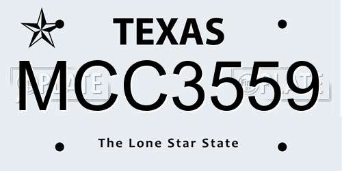 MCC3559 Texas License Plate