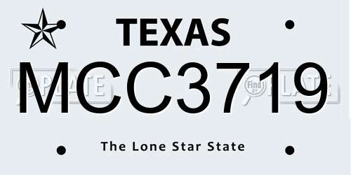 MCC3719 Texas License Plate