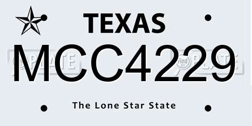MCC4229 Texas License Plate