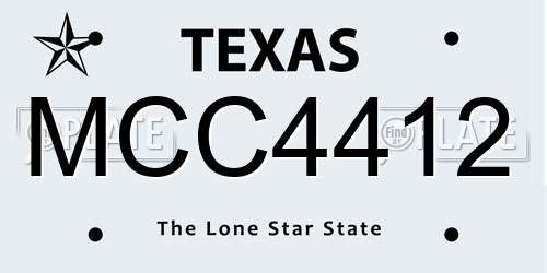 MCC4412 Texas License Plate
