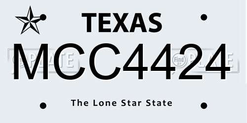 MCC4424 Texas License Plate