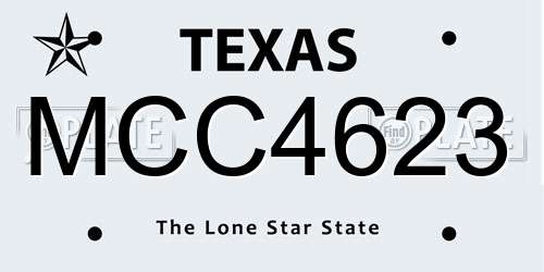 MCC4623 Texas License Plate