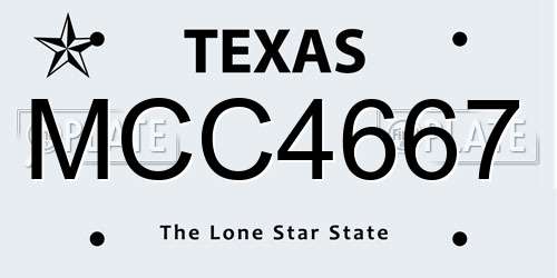 MCC4667 Texas License Plate