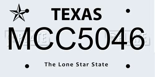 MCC5046 Texas License Plate