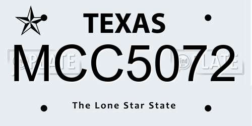 MCC5072 Texas License Plate